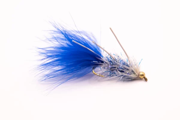 Tungsten bead wooly bugger rubber leg blue (price for 12 flies) - Copier