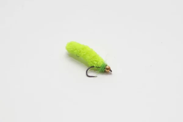 Chartreuse Mop fly with tungsten bead (price for 12 flies)