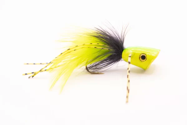 Cork Popper Yellow and Black (Price for 4 flies)