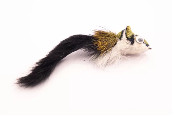 Deer Hair Diver Black and White with Zonker Strip (Price for 4 flies)