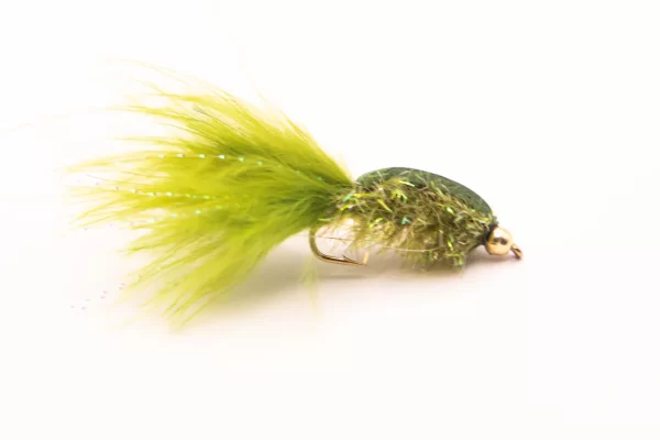 Gold Tungsten gurgler Olive fly (price for 12 flies)