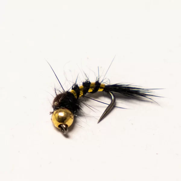 gold tungsten black hares ear on curved hook (price for 12 flies)