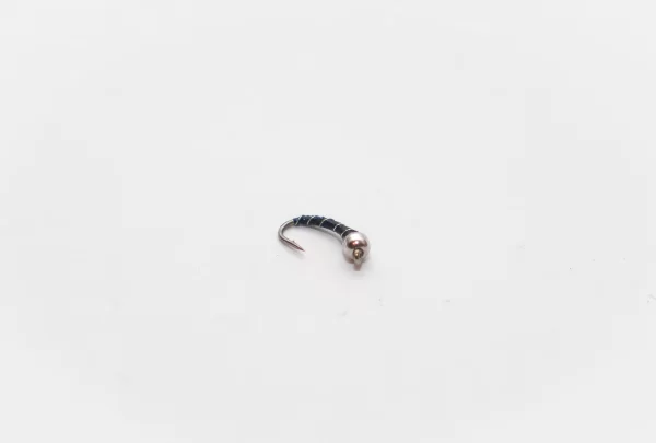 silver tungsten bead Zebra midge black (price for 12 flies)