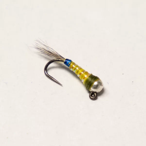 silver tungsten yellow perdigon (price for 12 flies)