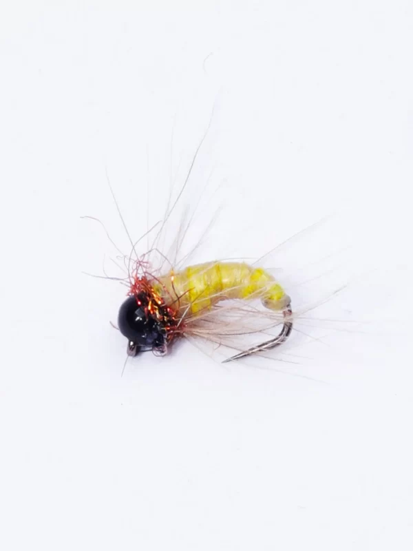 Tungsten noir nymphe jaune (Prix pour 12 mouches)