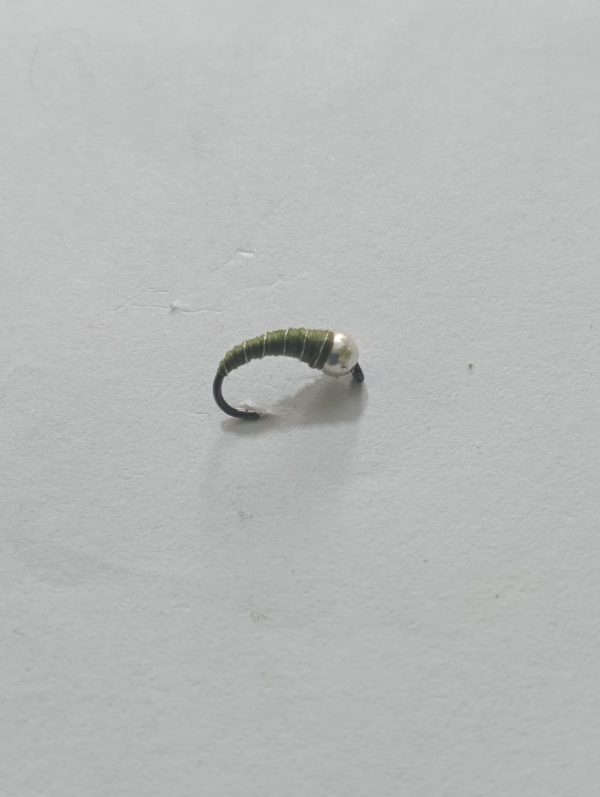 Silver tungsten zebra midge Olive