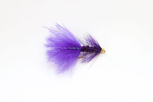 gold tungsten wooly bugger purple