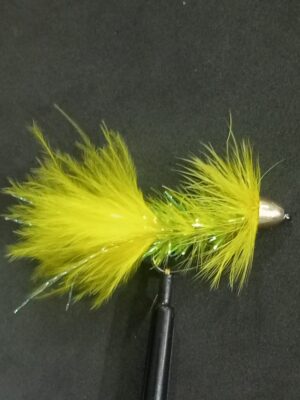 Conehead wooly bugger chartreuse yellow streamer (price for 12 flies)