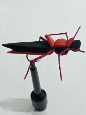 Foam Hopper red and Black (price for 12 flies)