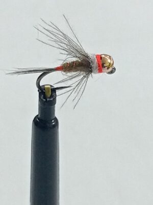 Gold tungsten red tag brown hare's ear soft hackle Perdigon nymph (price for 12 flies)