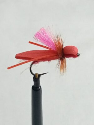 Hackled Cicada Orange with pink Indicator fly (price for 12 flies)