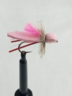 Hackled Cicada pink with flourescent pink indicator fly (price for 12 flies)