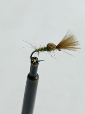 Olive Hare's ear Grey CDC nymph (price for 12 flies)
