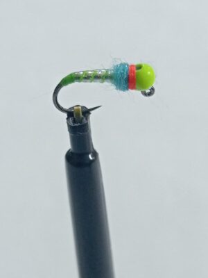 Pearl Perdigon nymph with Chartreuse tungsten (price for 12 flies)