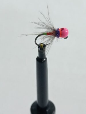 Pink tungsten Chartreuse and red soft hackle Euro nymph (price for 12 flies)