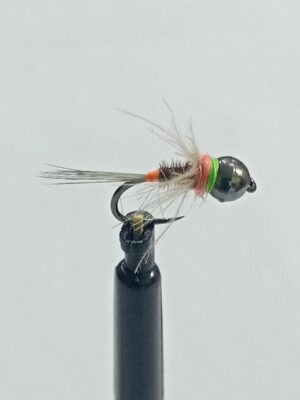 Silver tungsten orange tag pheasant tail soft hackle Perdigon nymph (price for 12 flies)