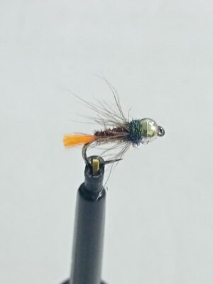 Silver tungsten pheasant tail CDC soft hackle Perdigon nymph (price for 12 flies)