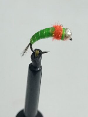 Silver tungsten bead chartreuse euro nymph (price for 12 flies)