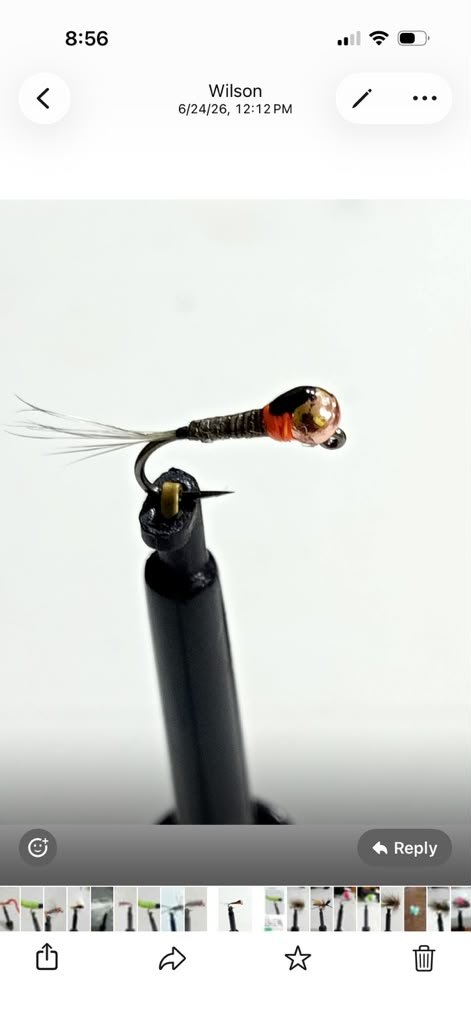 Quilldegon orange hot spot nymph fly (price for 12 flies)